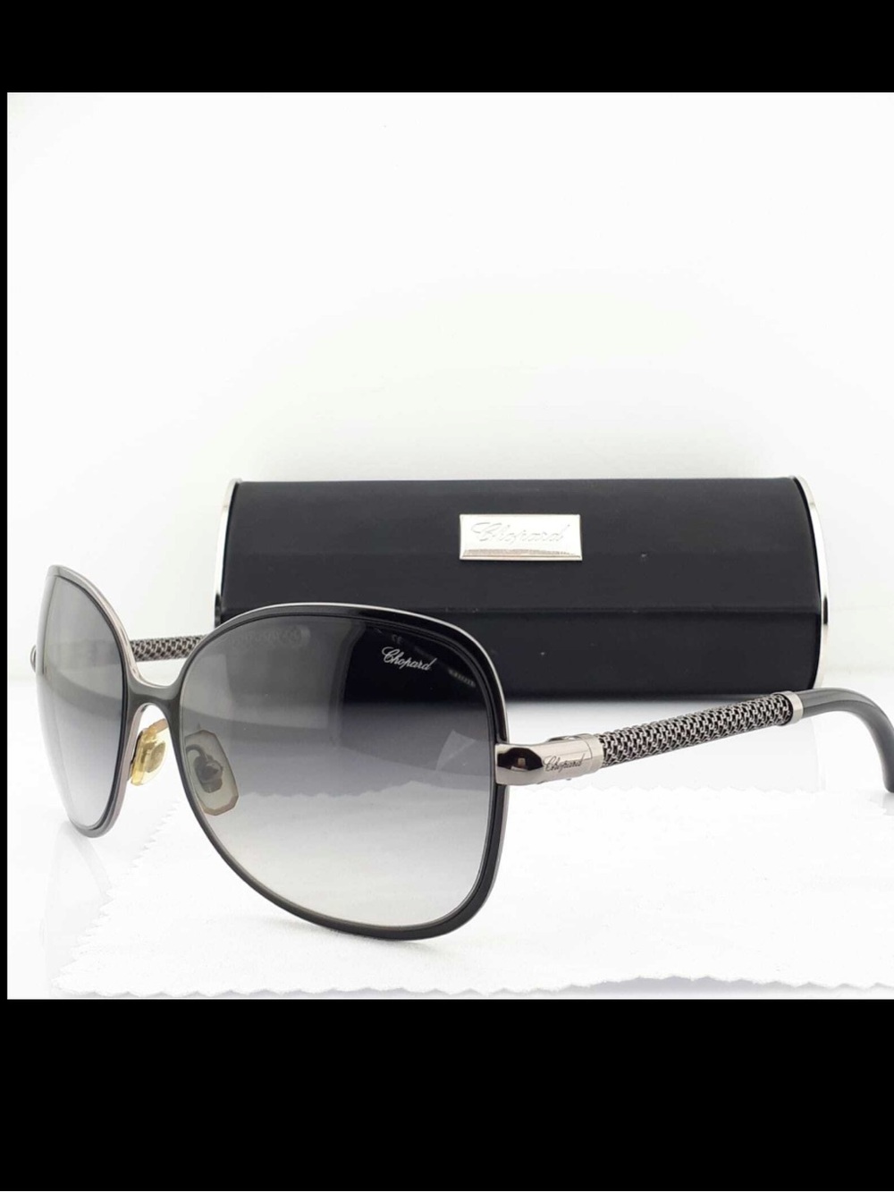Chopard Black and Silver Gradient Oversized Women's Sunglasses - Picture 2 of 12